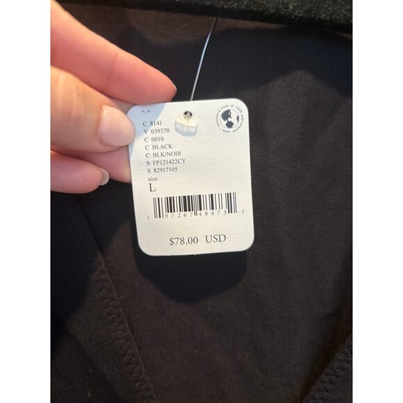 Free People Va VA Voop Long Sleeve Black Bodysuit NWT Large - Picture 4 of 6